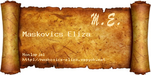 Maskovics Eliza névjegykártya